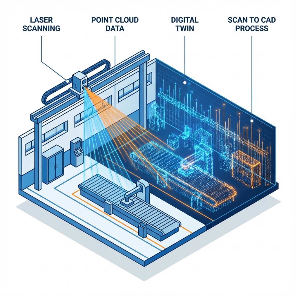 Scan to CAD Digital Twin Process